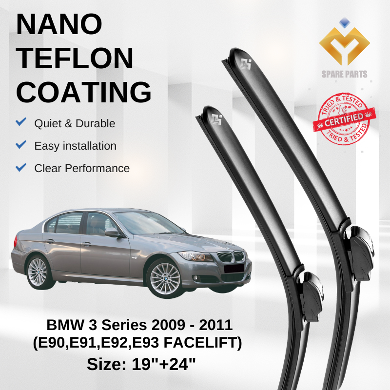 BMW 3 Series 2009-2011 E90 E91 E92 E93 Facelift Premium Japan Nano Tech Car Wiper