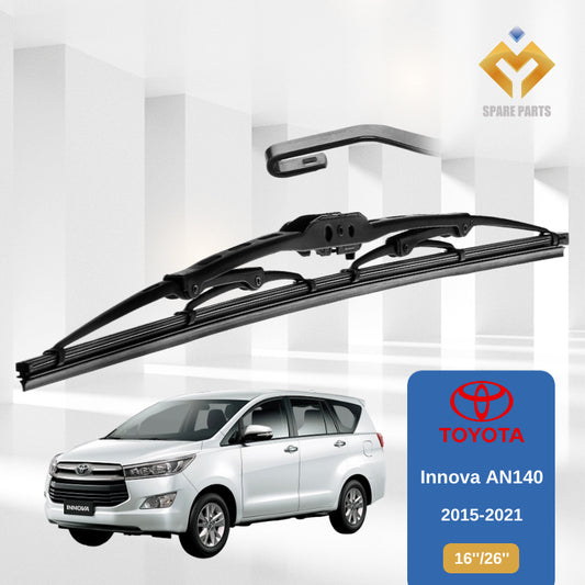 Toyota Innova AN140 Facelift 1set 16"+26"GradeA Premium Rubber Car Wiper Metal U Hook
