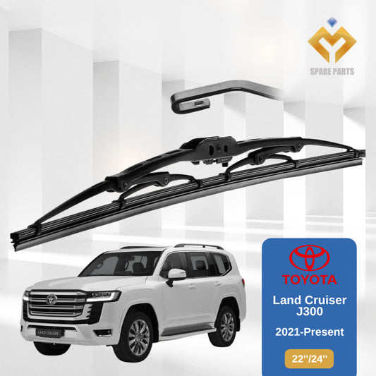 Toyota Land Cruiser (J300) 1set 22"+24"Grade A Premium Rubber Wiper Metal U Hook