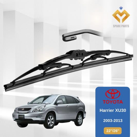 Toyota Harrier XU30 2003 1set 22"+26" GradeA Premium Rubber Wiper Metal U hook