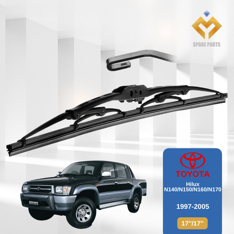 Toyota Hilux N140 N150 N160 N170  1set 17"+17"Grade A Premium Rubber Wiper Car Metal U Hook