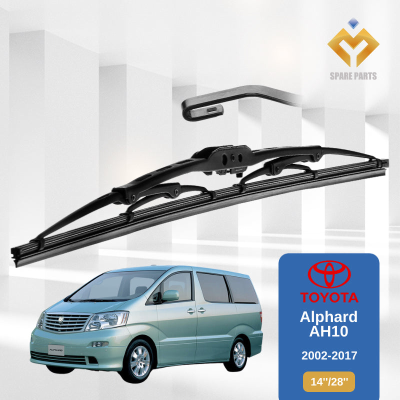 Toyota Velfire Alphard 1set 14"+28"GradeA Premium Rubber Car Wiper Metal U Hook