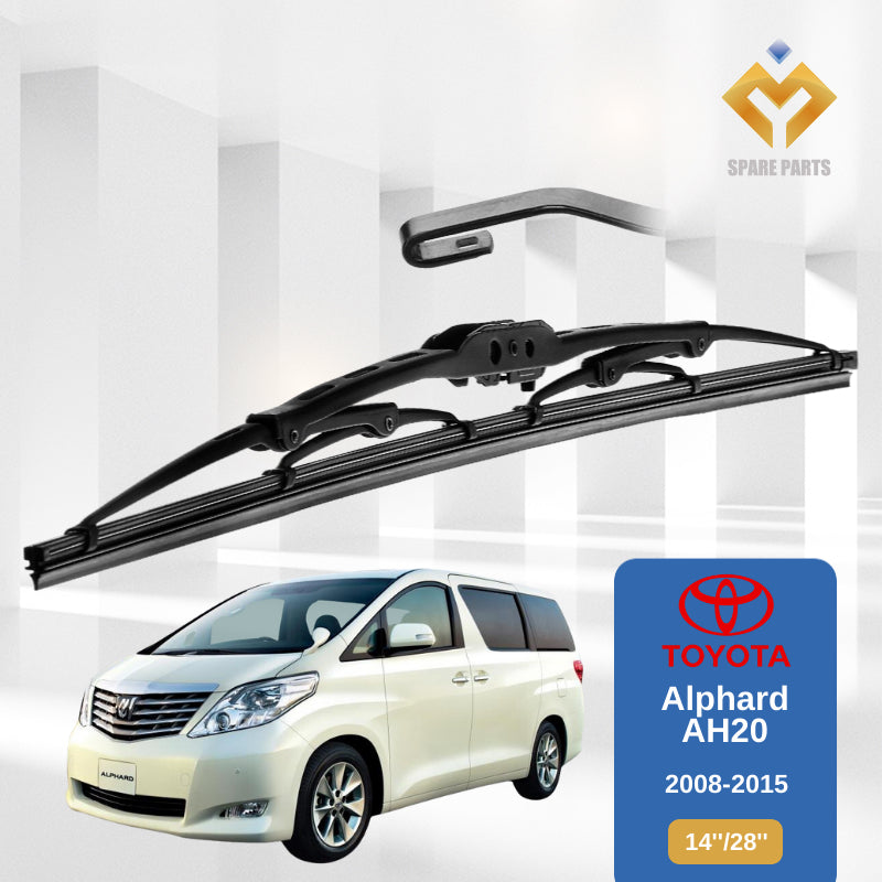 Toyota Velfire Alphard 1set 14"+28"GradeA Premium Rubber Car Wiper Metal U Hook