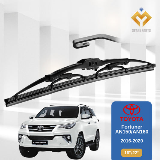 Toyota Fortuner AN150 AN160 FaceLift 1set 16"+22"GradeA Premium Rubber Car Wiper Metal U Hook