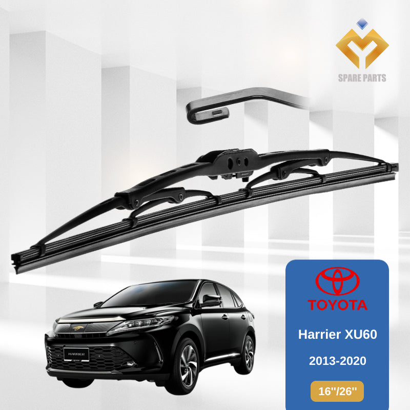 Toyota Harrier XU60 XU80 1set 16"+26"GradeA Premium Rubber Car Wiper Metal U Hook