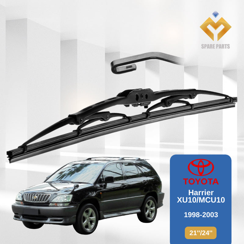 Toyota Harrier (XU10/MCU10)1set 21"+24"GradeA Premium Rubber Wiper Metal U hook
