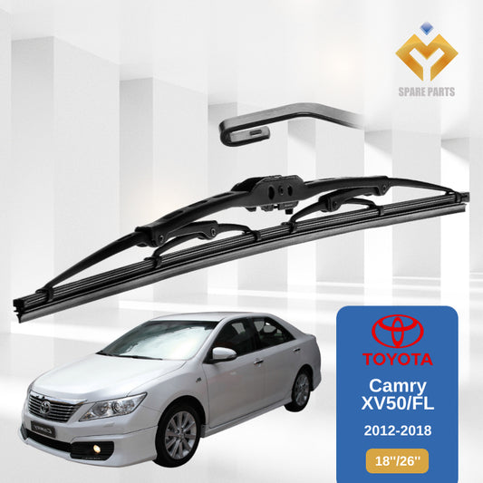 Toyota Camry XV50 Facelift 2012-2018 1set18"+26"GradeA Premium Rubber Car Wiper Metal U hook
