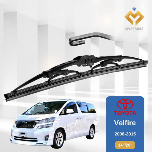 Toyota Velfire Alphard 1set 14"+28"GradeA Premium Rubber Car Wiper Metal U Hook