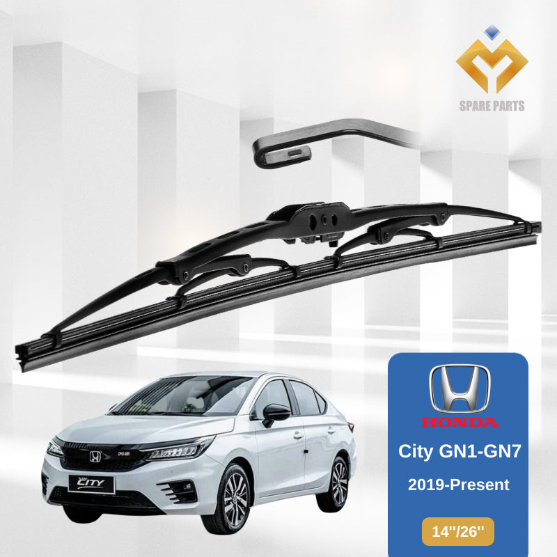 Honda City GM/GN Hatchback GN 14"+26"Grade A Premium Japan Tech Rubber Car Wiper Metal Universal Hook