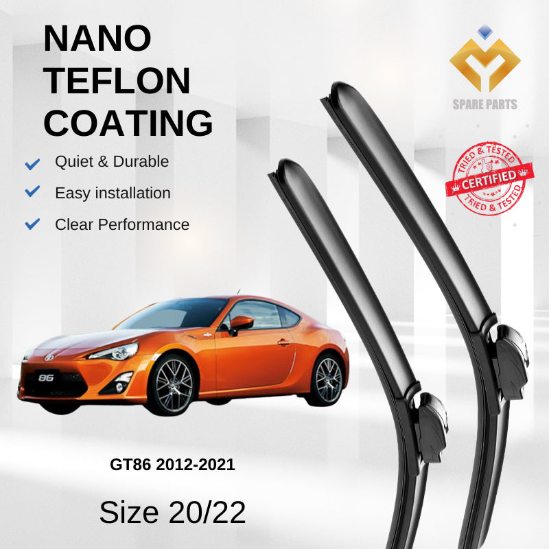 Toyota GT86 GR86 Premium Quality Japan Tech Car Wiper Accessories 20"+22" Universal Hook-Include Free Microfibre Cloth!