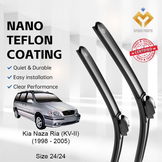 Kia Naza Ria 1st Gen 1998 Premium Quality Japan Tech Car Wiper 1set 24"+24" U Hook Free Microfibre Cloth