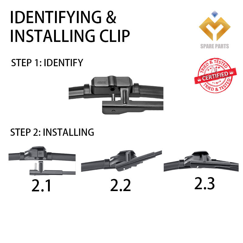 Mercedes C Class W204 2007 Premium Quality Japan Tech Car Wiper 1set 24"+24" Type 03 & 01 Clip Free Microfibre Cloth