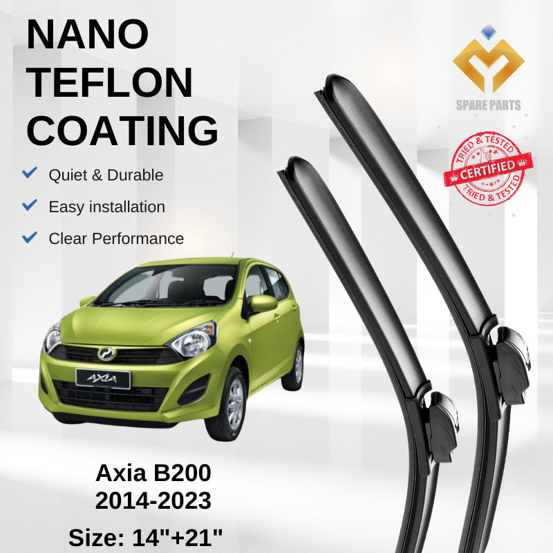 Perodua Axia Bezza Kembara Premium Quality Japan Tech Car Wiper Accessories 14"+21" Universal Hook-Free Microfiber Cloth