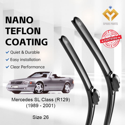 Mercedes SL Class 1989-2001 R129 Premium Quality Japan Tech Car Wiper 1 unit 26" U Hook-Includes Free Microfibre Cloth!