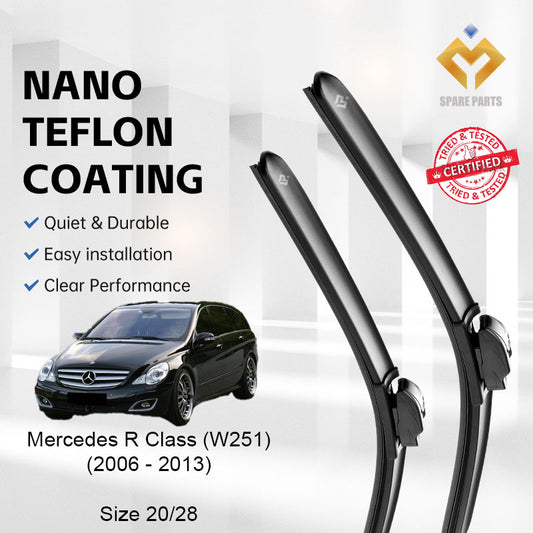 Mercedes R Class 2006-2013 W251Premium Quality Japan Tech Car Wiper 1set 20"+28" Type 05 Clip-Includes Free Gift!