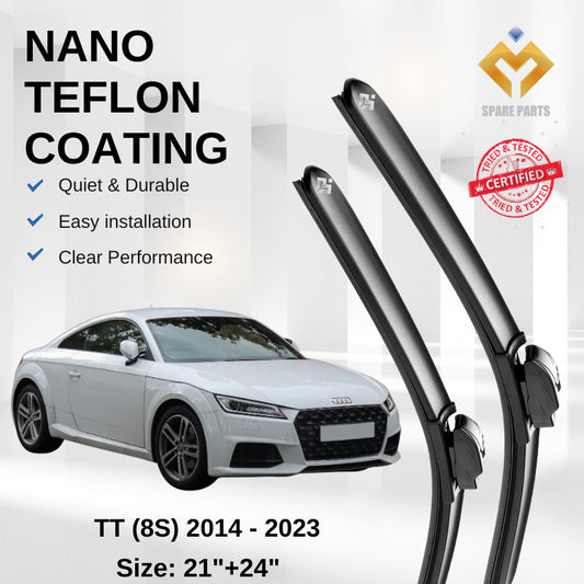 Audi TT 8S (2014-2023) Premium Japan Tech Car Wiper 21”+24” Type 04 Clip, Free Microfibre Cleaning Cloth