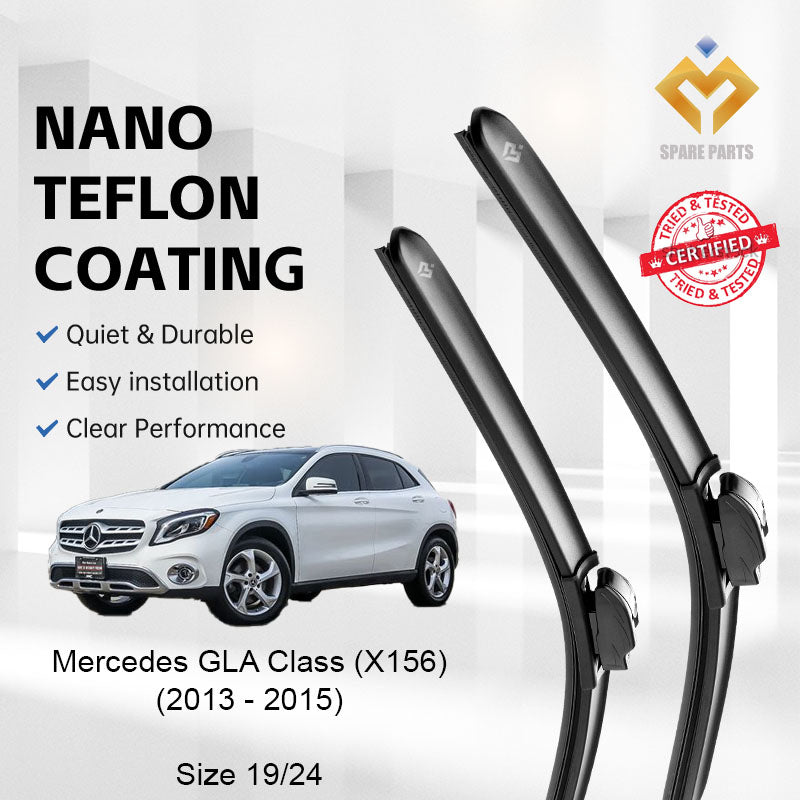 Mercedes GLA Class 2013-2015 X156 Premium Quality Japan Tech Car Wiper 1set 19"+24" Type 05 Clip-Includes Free Gift!