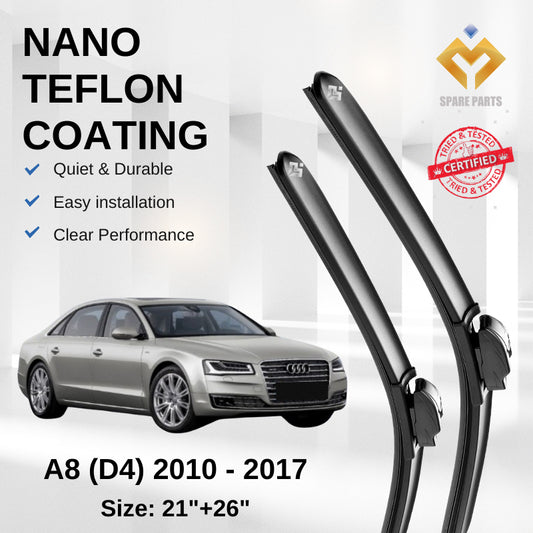 Audi A8 D4 (2010-2017) Premium Japan Tech Car Wiper 21”+26” Type 04 Clip, Free Microfibre Cleaning Cloth