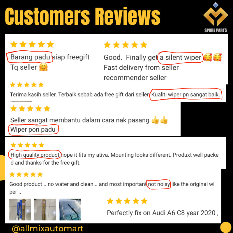 Mercedes GLB X247 2019-Present Premium Quality Japan Tech Car Wiper 1set 22"+24" Type 11 Clip-Includes Free Gift