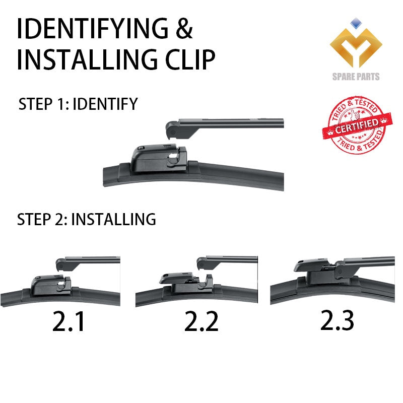 Audi A4 B6 (2002-2005) Premium Japan Tech Car Wiper 22”+22” Type 09 Clip, Free Microfibre Cleaning Cloth