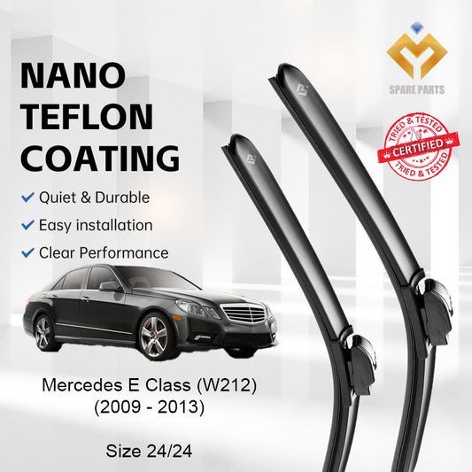 Mercedes E-Class W212 2009-2013 Premium Quality Japan Tech Car Wiper 1set 24"+24" Type 03/08 Clip-Includes Free Gift