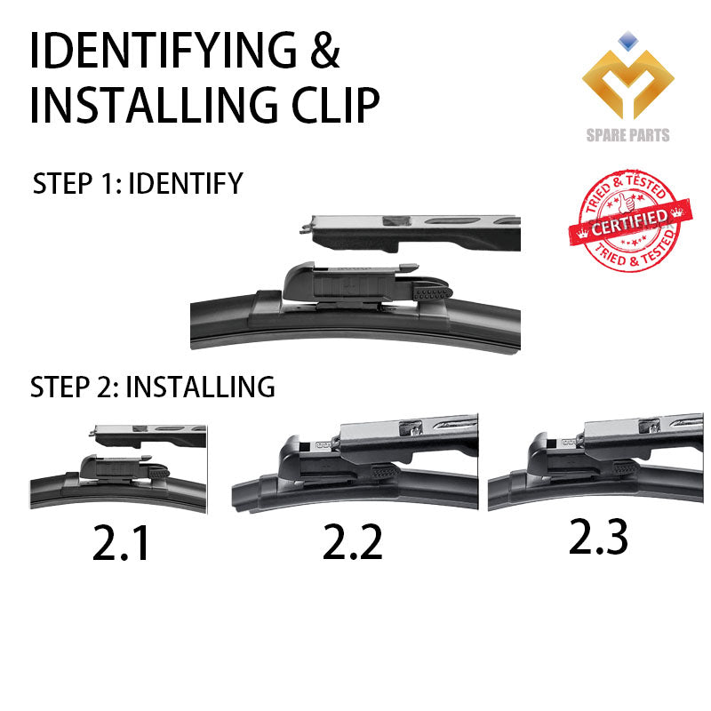 Mercedes GLA Class 2013-2015 X156 Premium Quality Japan Tech Car Wiper 1set 19"+24" Type 05 Clip-Includes Free Gift!
