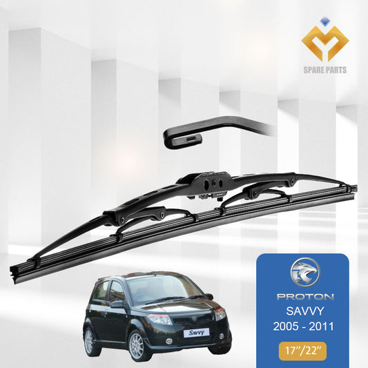 Proton Savvy Year 2005 1 set 17''+22" U hook Metal Blade Premium Grade A Rubber Car Wiper