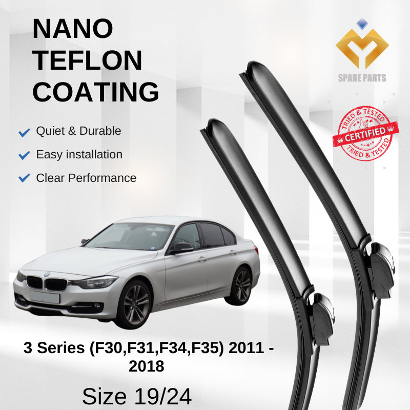 BMW 3 Series F30 F31 F34 F35 2011-2018 Premium Quality Japan Tech Car Wiper 1set 19"+24" Type 07 Clip-Include Free Gift
