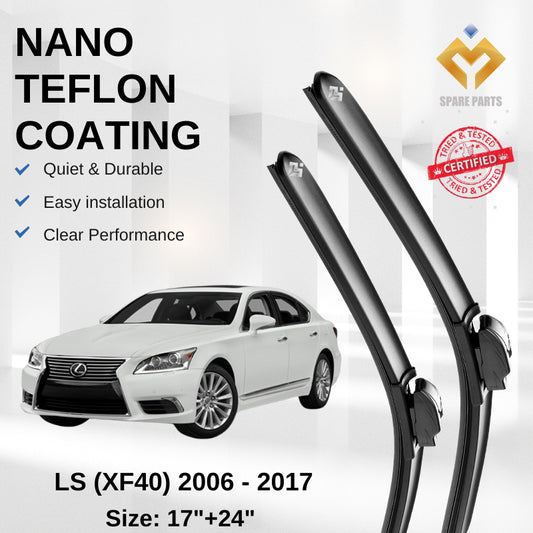 Lexus LS XF40 (2006-2017) Premium Japan Tech Car Wiper 17"+24" Universal Hook, Free Microfibre Cleaning Cloth