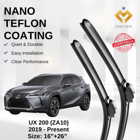 Lexus UX 200 ZA10 (2019-Present) Premium Japan Tech Car Wiper 16"+26" Universal Hook, Free Microfibre Cleaning Cloth