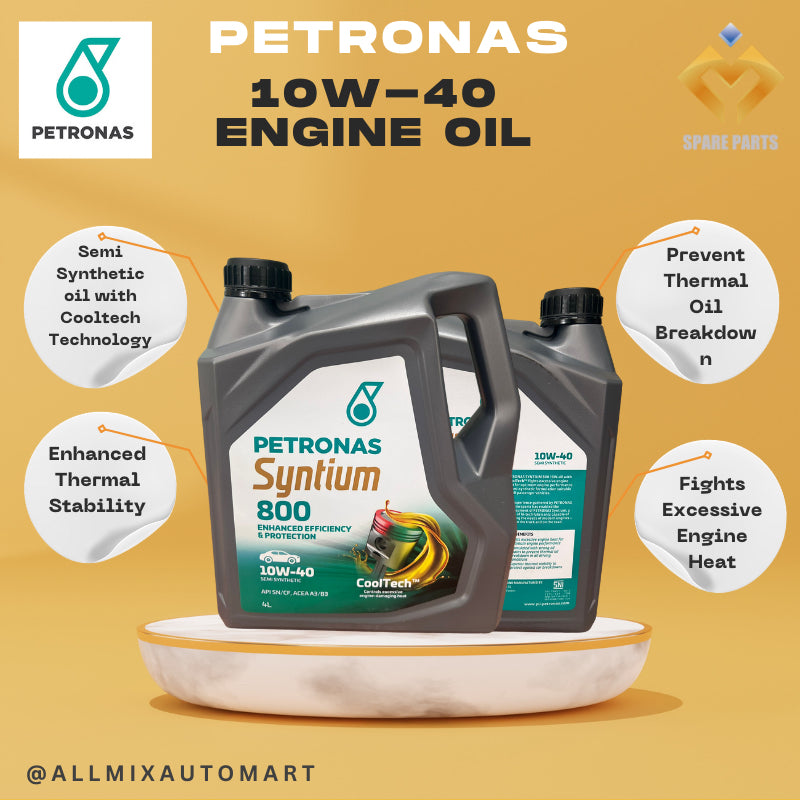 Enhance Engine Performance Petronas Syntium 800 10w-40 Semi-Synthetic Engine Oil + Bosch Filter Combo Set