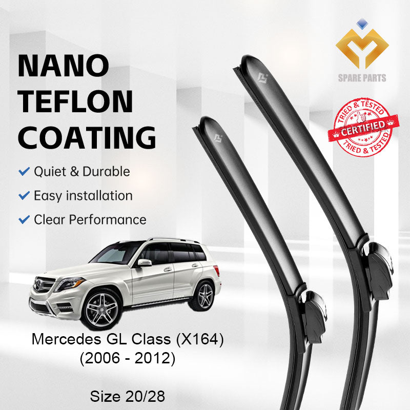 Mercedes GL Class X164 2006-2012 Premium Quality Japan Tech Car Wiper 1set 20"+28" Type 05 Clip-Includes Free Gift
