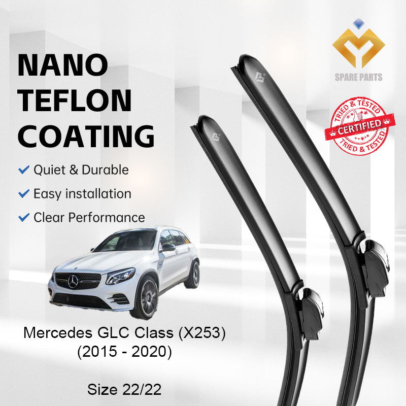 Mercedes GLC Class X253/Facelift Premium Quality Japan Tech Car Wiper 1set 22"+22" Type 11 Clip-Includes Free Gift