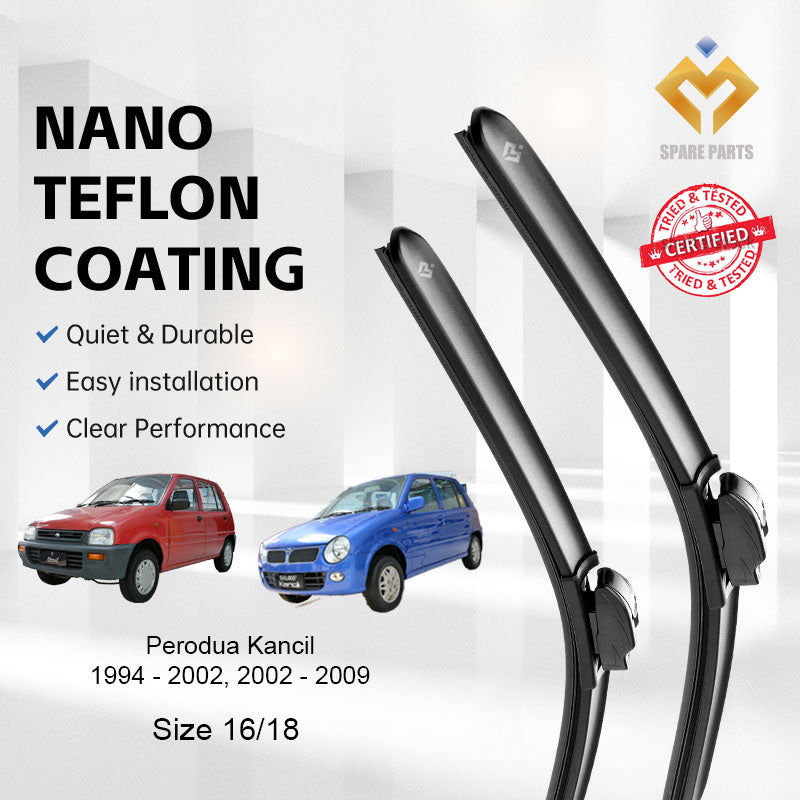 Perodua Kancil 1994/2002 Premium Quality Japan Car Wiper 1set 16"+18" U Hook Free Microfibre Cloth