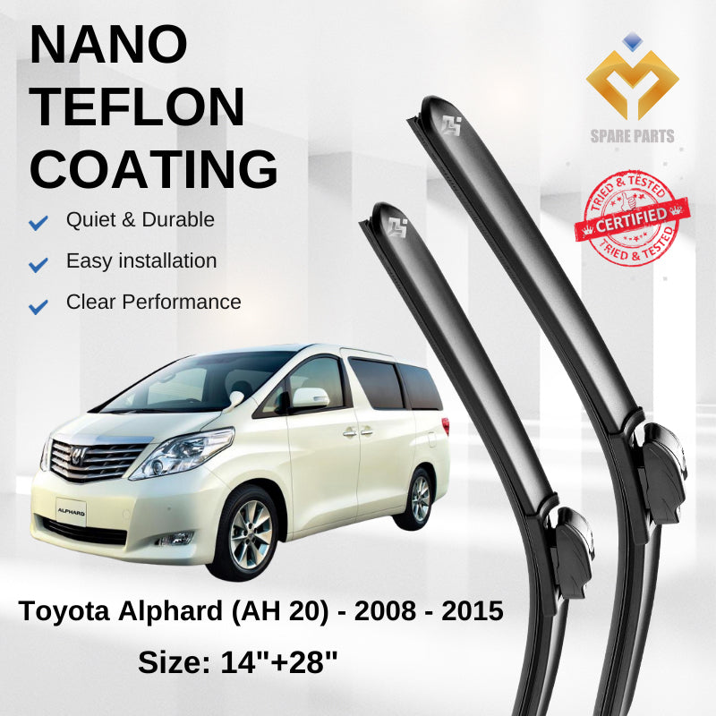 Toyota Velfire Alphard Premium Quality Japan Nano Car Wiper Accessories 14"+28" Universal Hook-Free Microfibre Cloth