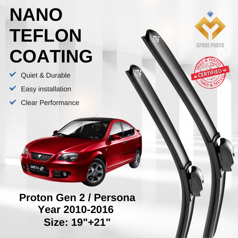 Proton Satria Neo Gen2 Persona Premium Quality Japan Tech Car Wiper Accessories 19"+21" U Hook Free Microfibre Cloth