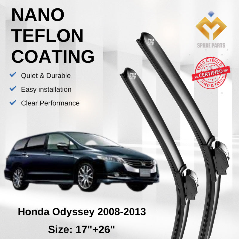 Honda Odyssey RB 3rd 4th 5th Gen Premium Quality Japan Tech Car Wiper 1set 17"+26" U Hook Free Microfibre Cloth