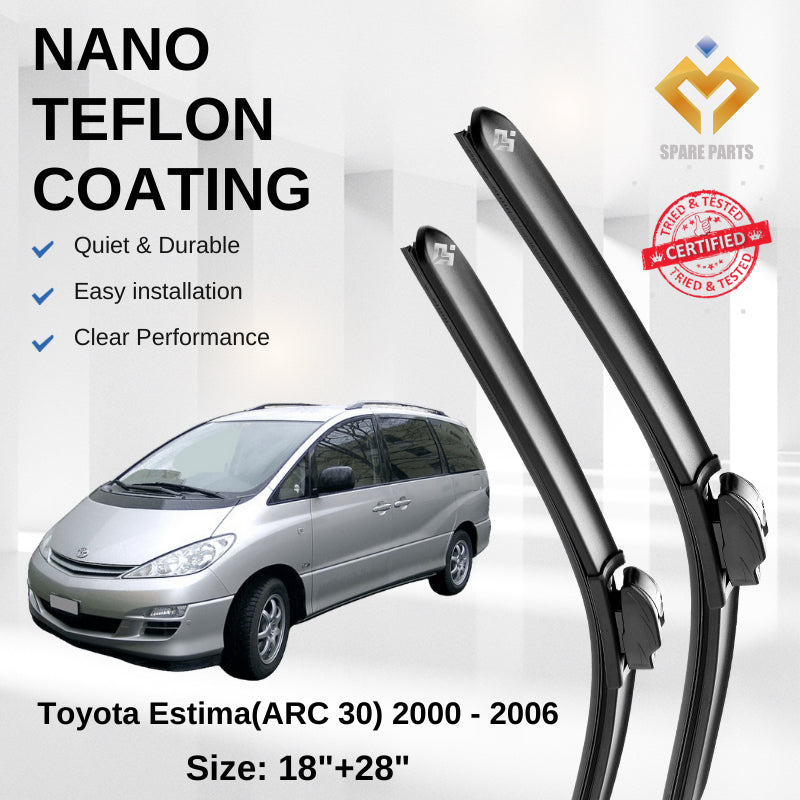 Toyota Estima ARC30 Premium Japan Tech Car Wiper Accessories 18”+28” Universal Hook–Includes Free Microfibre Cloth!