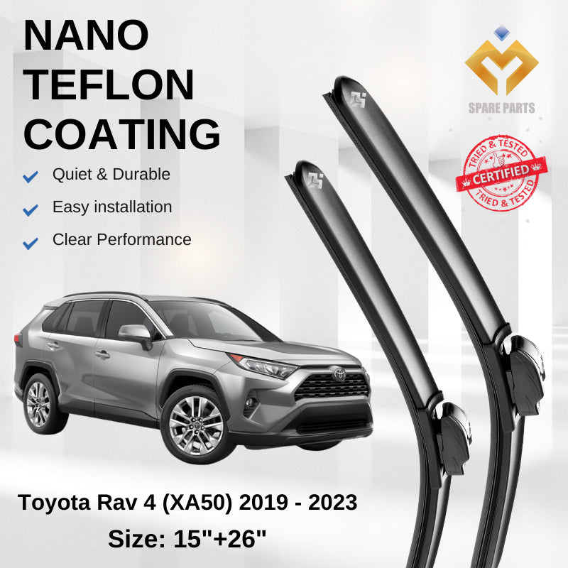 Toyota Rav 4 XA50 2019-2023 Premium Japan Tech Car Wiper Accessories 15”+26” Universal Hook–Includes Free Gift!