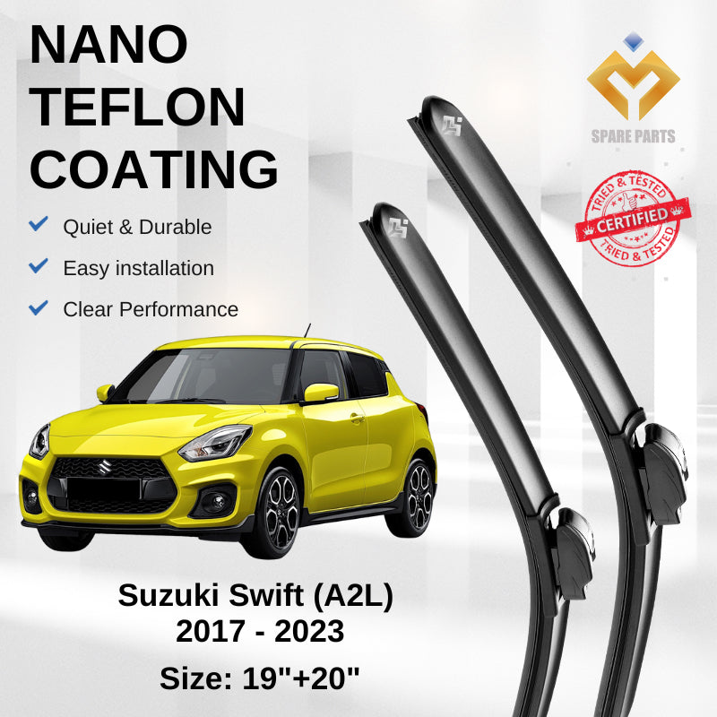 Suzuki Swift (A2L) 2017 - 2023 Premium Japan Tech Car Wiper Accessories 19”+20” Universal Hook–Includes Free Gift!