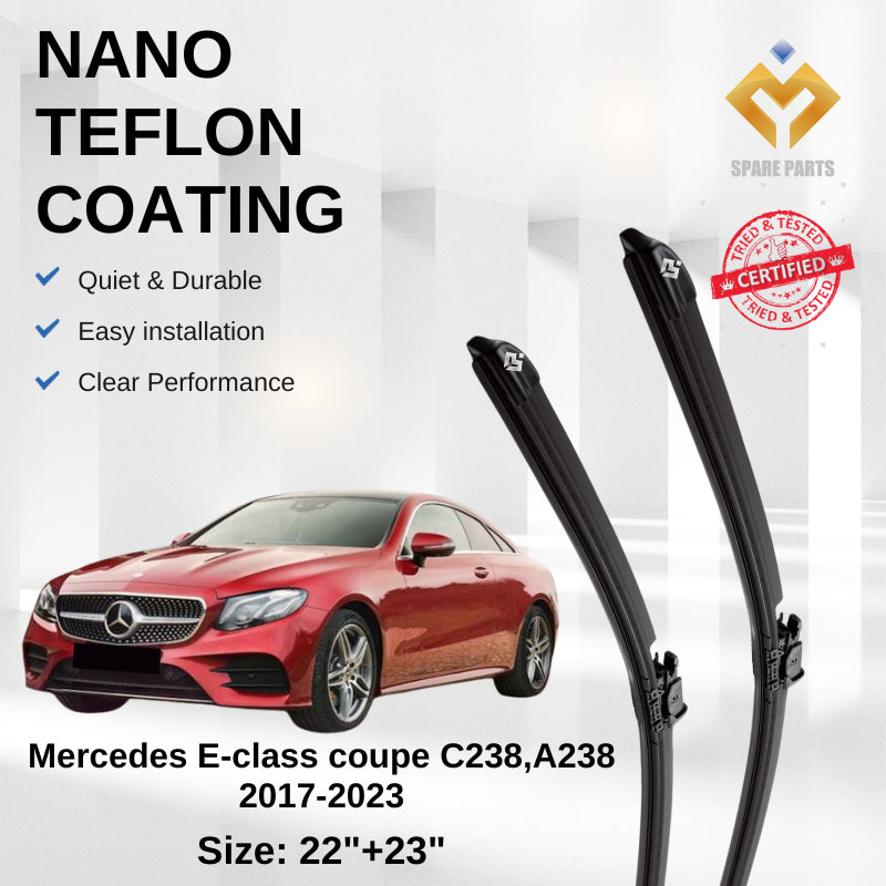 Mercedes E-class coupe C238 2017-2023 Premium Quality Japan Tech Car Wiper with Spray Nozzle 1set 22"+23"-Includes Gift