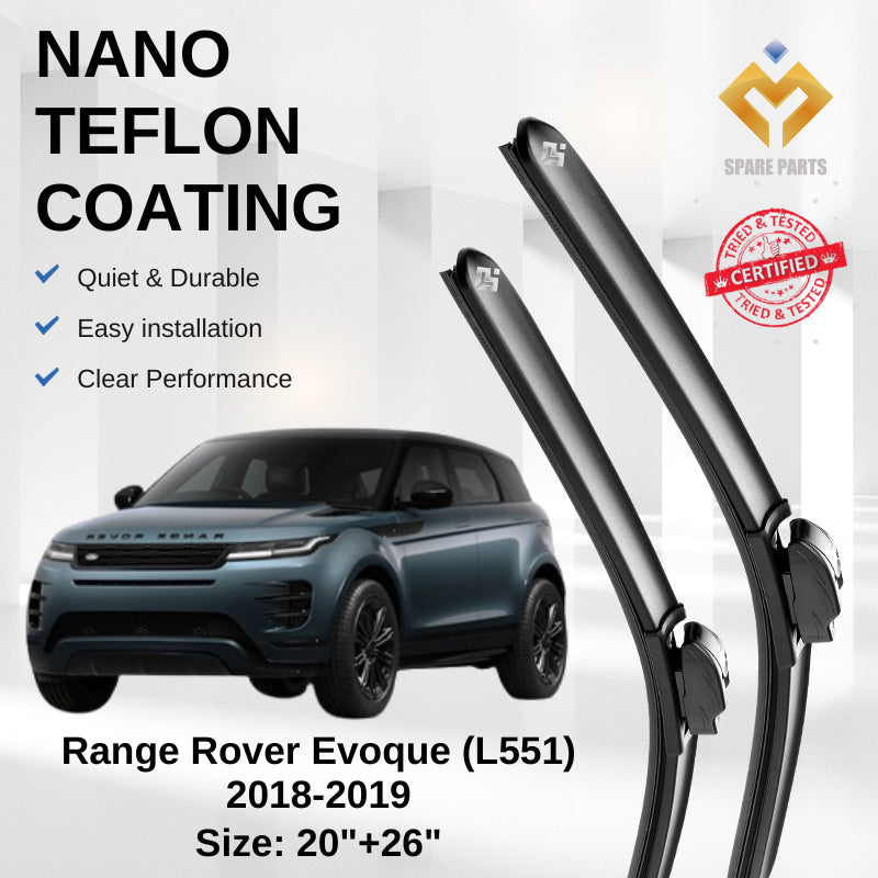 Range Rover Evoque (L551) Premium Japan Tech Car Wiper Accessories 20”+26” Type 04/12 Clip- Includes Free Gift