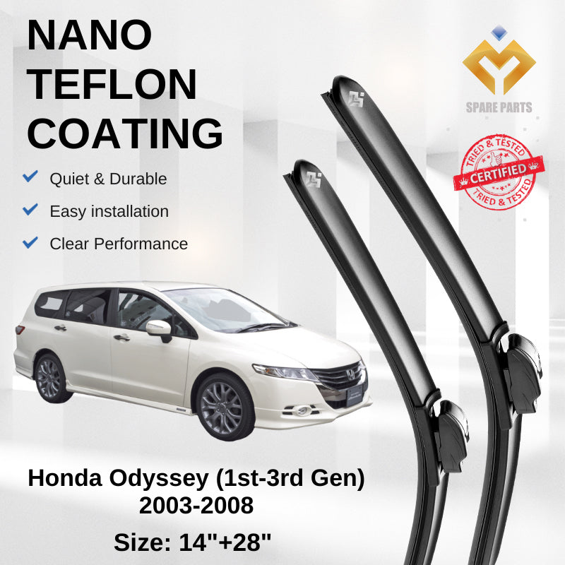 Honda Odyssey 3rd 5th Gen Premium Quality Japan Tech Car Wiper Accessories 14"+28" Universal Hook Free Microfibre Cloth