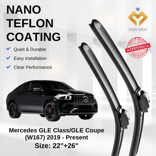 Mercedes GLE Class/GLE Coupe W167 2019 Premium Quality Japan Tech Car Wiper 1set 22"+26" Type 11 Clip-Includes Free Gift