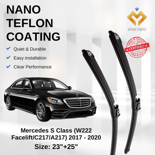 Mercedes S Class W222 Facelift/C217/A217 2017-2020 Premium Quality Japan Tech Car Wiper 1 set 23"+25" with Free Gift!