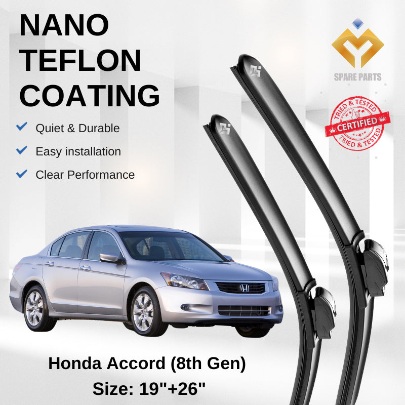Honda Accord 8th-10th Gen Premium Quality Japan Tech Car Wiper Accessories 19"+26" Universal Hook Free Microfibre Cloth
