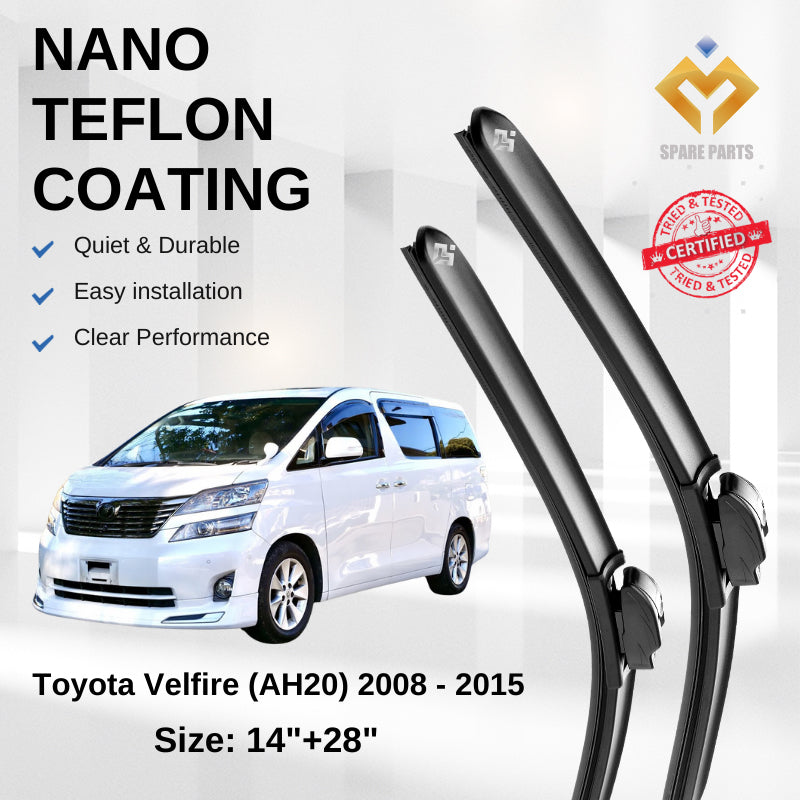 Toyota Velfire Alphard Premium Quality Japan Nano Car Wiper Accessories 14"+28" Universal Hook-Free Microfibre Cloth