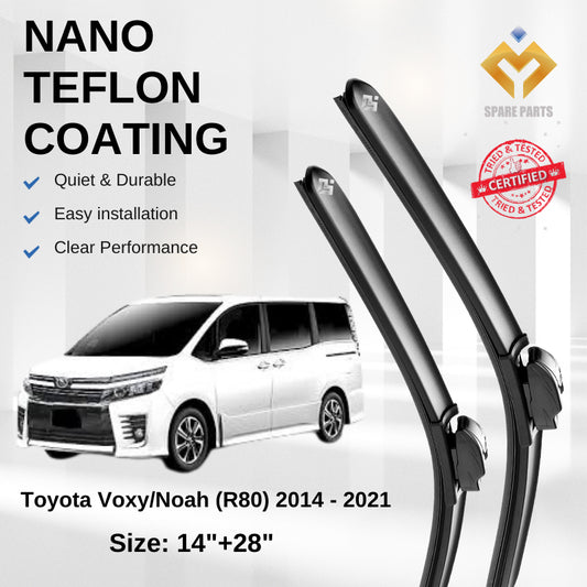 Toyota Voxy/Noah (R80) 2014 - 2021Premium Japan Tech Car Wiper Accessories 14”+28” Type 02 Clip- Includes Free Gift