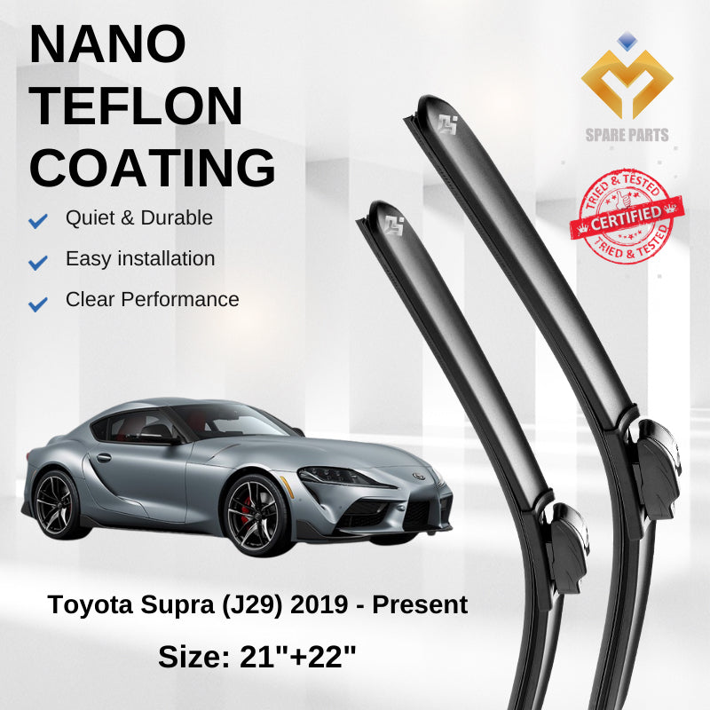 Toyota Supra J29 Premium Quality Japan Tech Car Wiper 1set 21"+22" Type 01 Clip Free Microfibre Cloth