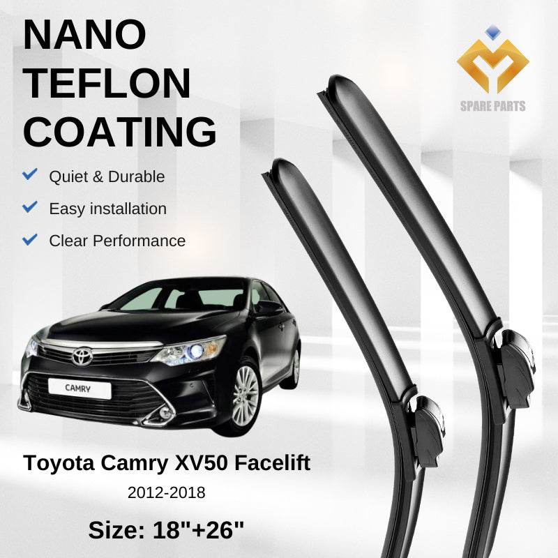 Toyota Camry XV50 Multifit Premium Quality Japan Nano Car Wiper Accessories 18"+26" Universal Hook Free Microfibre Cloth